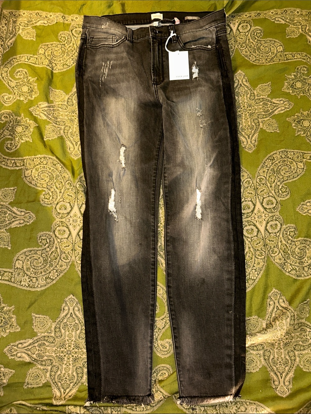 Sneak Peek Women's Skinny Distressed Washed Black Jeans